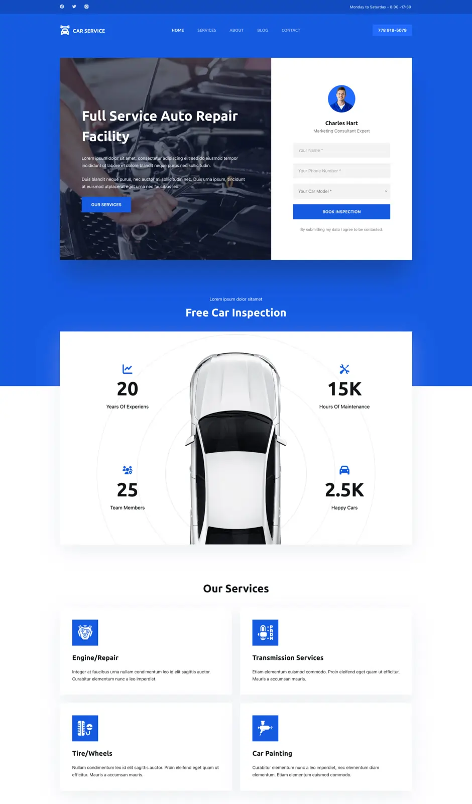 01dolphin Car Service and Repair Website Design