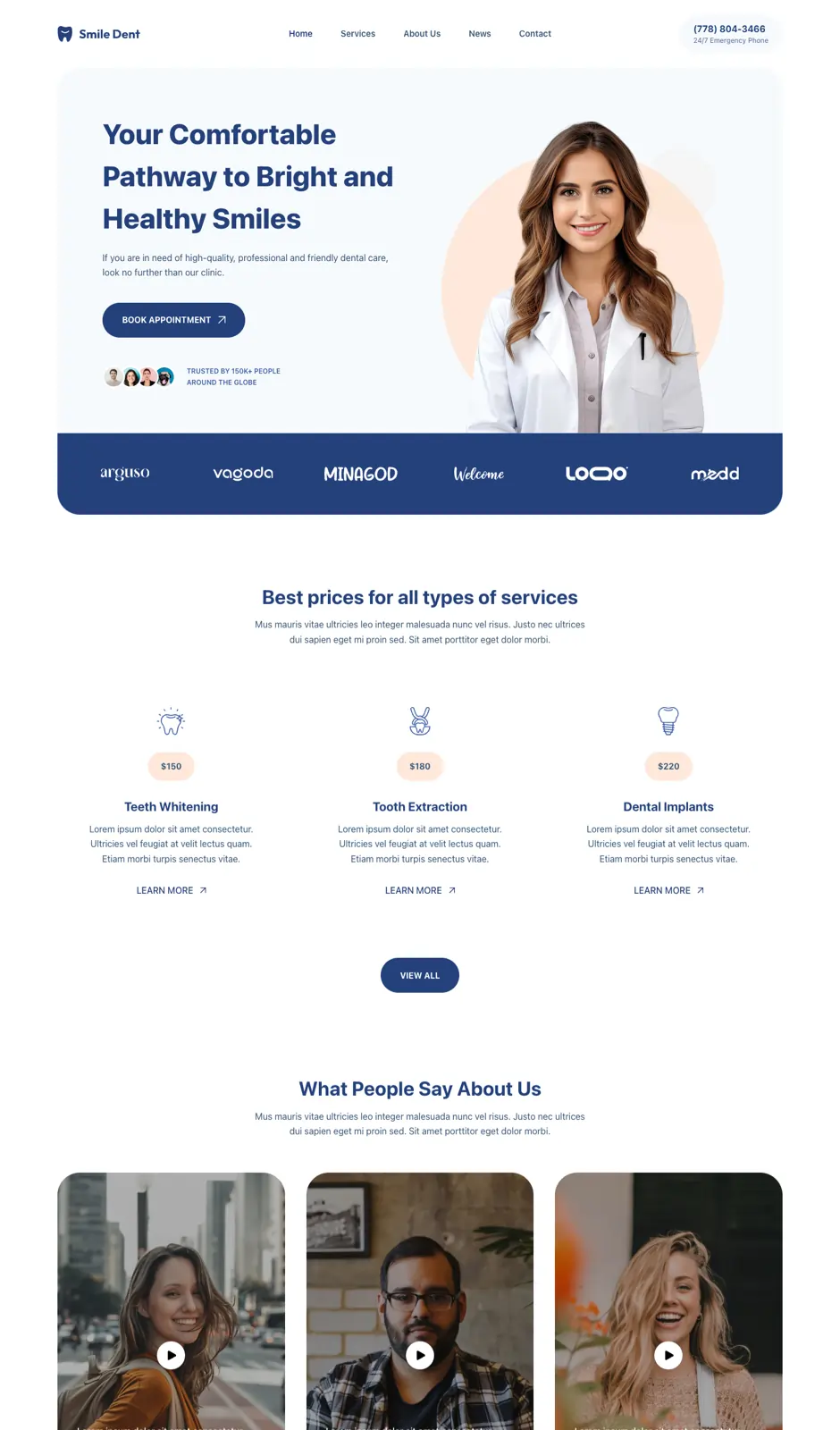 01dolphin Modern Dentist or Dental Website Design