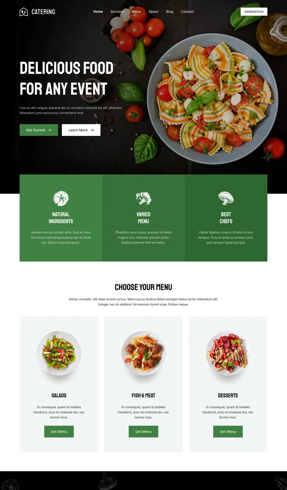 01dolphin Catering Website Design